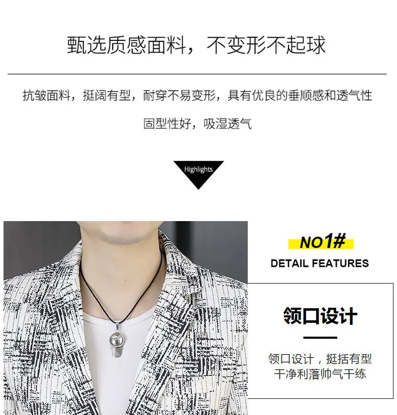 Blazer Men's Fashion Outdoor Travel Gentleman Wedding Slimming Business Versatile Trendy Casual Korean-style Formal Wear Blazer