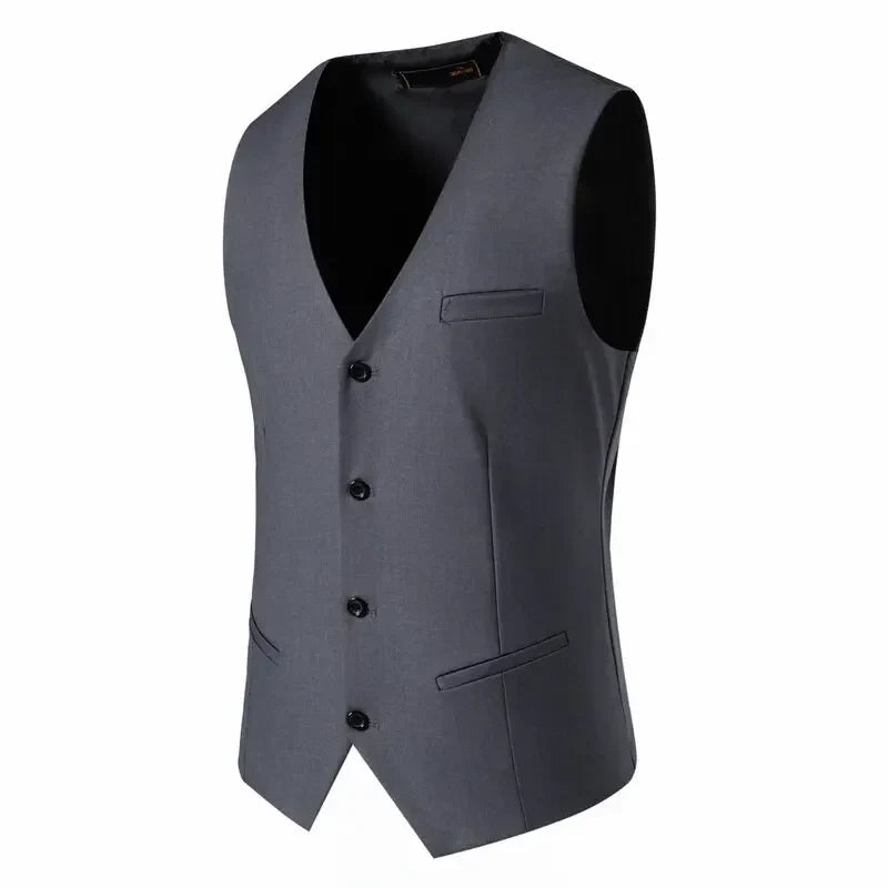 Men's 3-Piece Suit Blazer Vest Trousers Smart Casual Business Wedding British Style