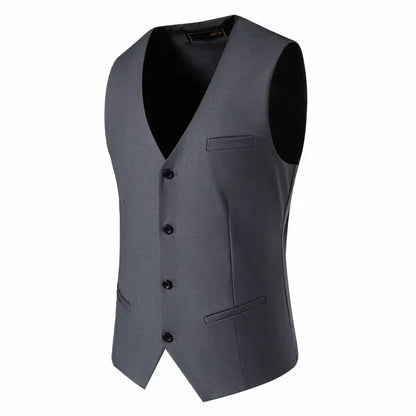 Men's 3-Piece Suit Blazer Vest Trousers Smart Casual Business Wedding British Style