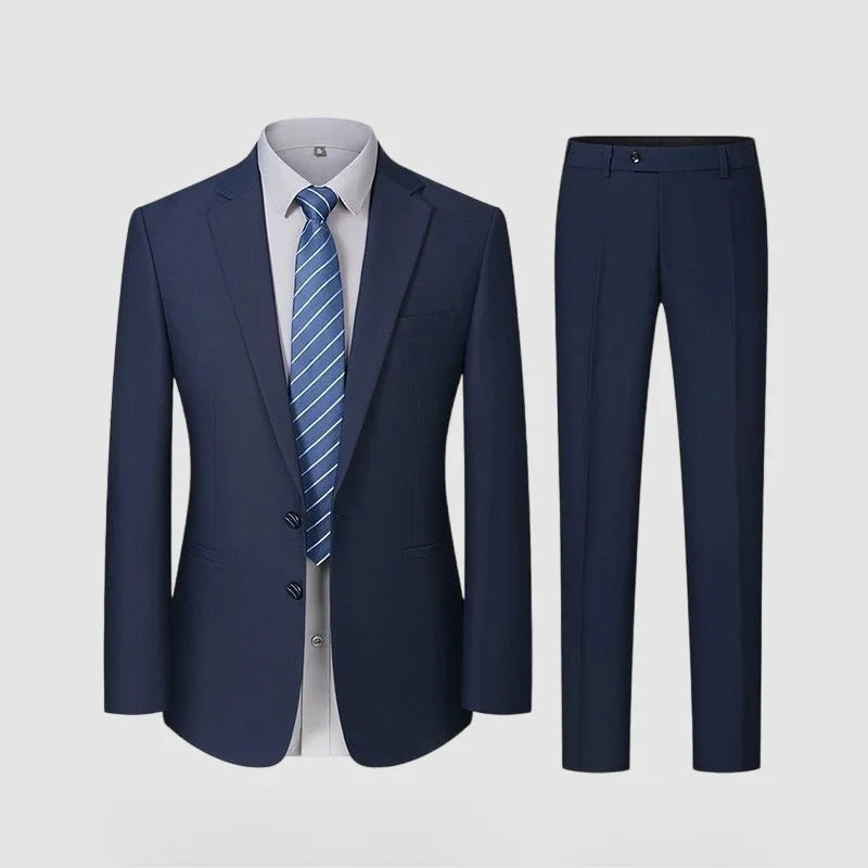 Men's Slim Fit Wedding Suit – 2 & 3 Piece Set in Gray, Navy & Black for Formal Occasions