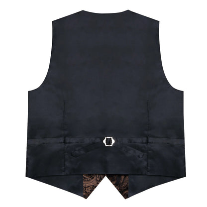 Men's Paisley Suit Vest – Single-Breasted Waistcoat with Tie, Handkerchief & Cufflinks for Weddings & Banquets
