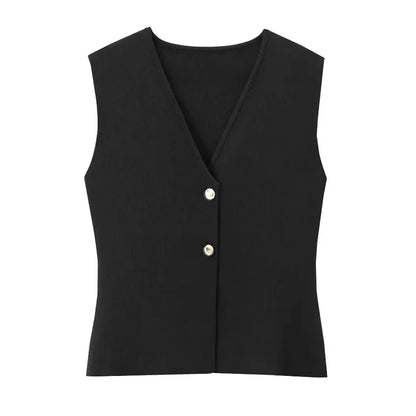 Womens Vest Sleeveless Knit Vest Women Outerwears Autumn Cropped Black Blue Vest Woman Elegant Off White Red Sweater Vests