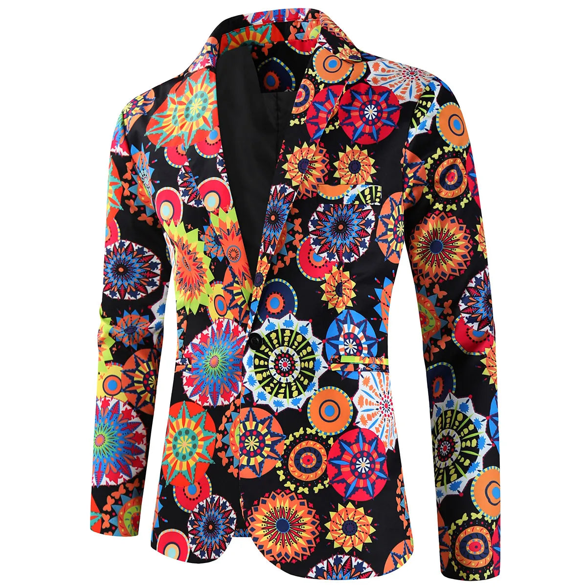 Luxury Blazers Funny Colorful Floral Printed Men Suit Jacket 2025 Ethnic Style Casual Smoking Masculino Elegant Man Party Blazer