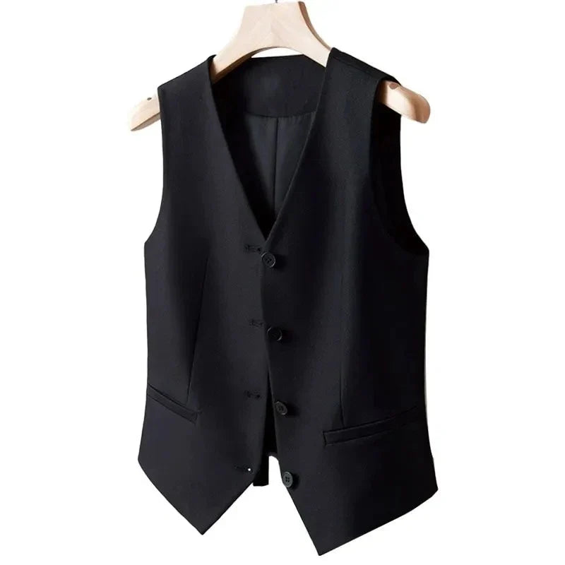 2024 NEW Spring Summer Women's Blazer Vests Korean Slim Sleeveless Jacket Fashion Commuting Office Female Vest Short Waistcoat