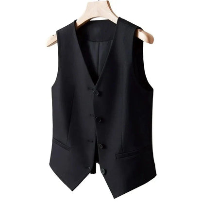 2024 NEW Spring Summer Women's Blazer Vests Korean Slim Sleeveless Jacket Fashion Commuting Office Female Vest Short Waistcoat