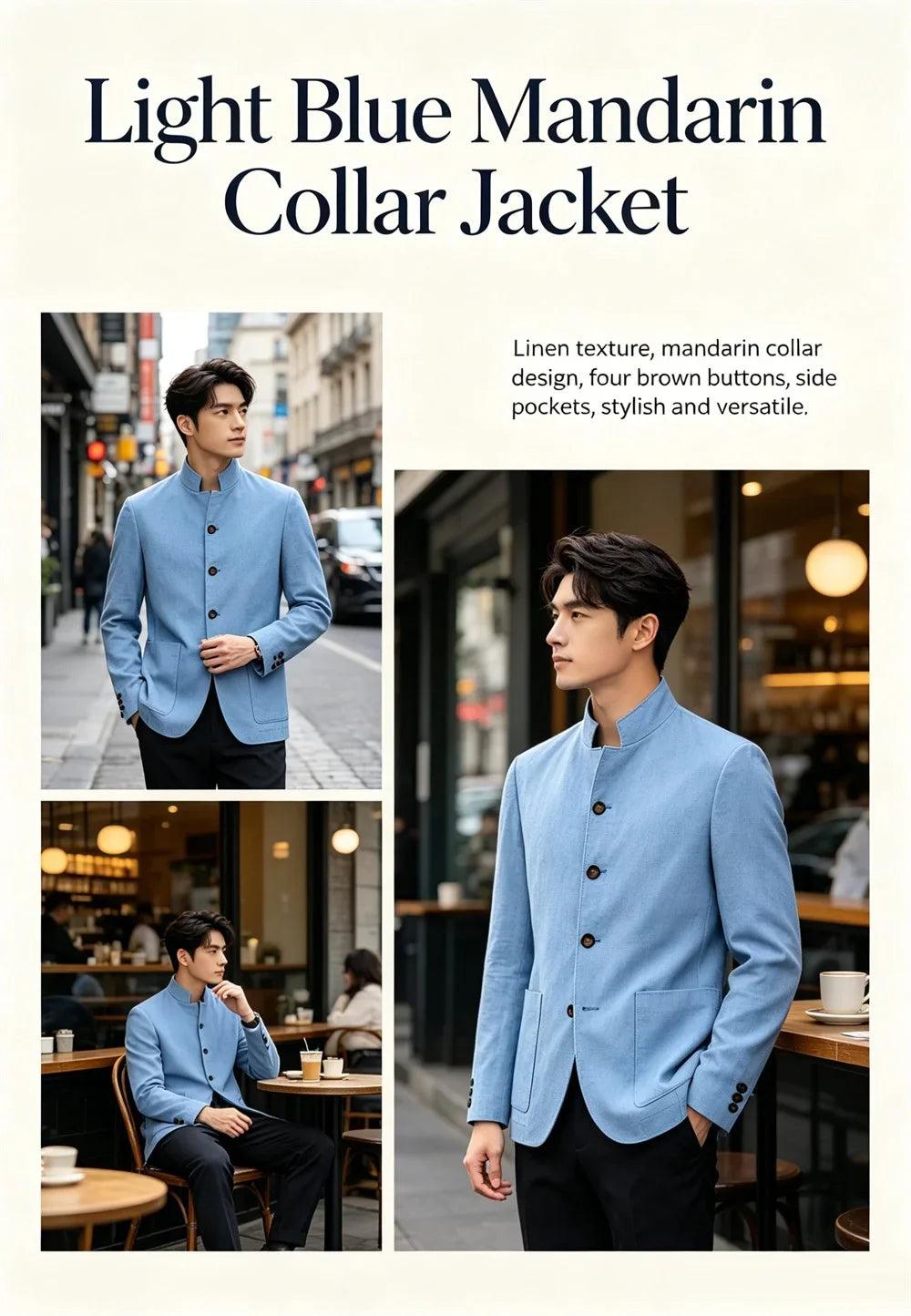 Men's Linen Blend Blazer Single Breasted 4 Buttons Patch Pockets Slim Fit Business Wedding Daily Breathable Fashion Casual Coat