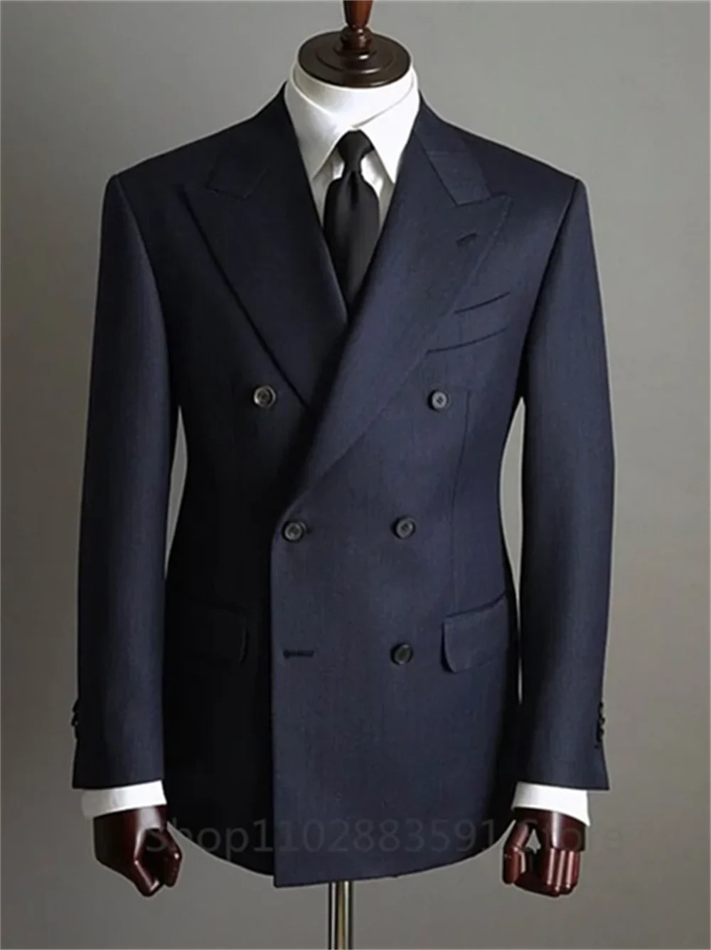 2 Pieces Tuxedo Fashion Blazer Pants Men Suits Double Breasted Buttons Peaked Lapel Formal Party Wedding Groom Tuxedo