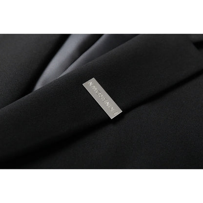 Men Suit Jacket Metal Buckle Designer Blazer Masculino Casual Man Dress Luxury Cool Black Chaquetas Hombre Elegantes Streetwear