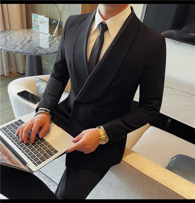 New men's suits, tall and straight, fashionable, cool and versatile. Autumn dress, casual and fitted, cool and stylish