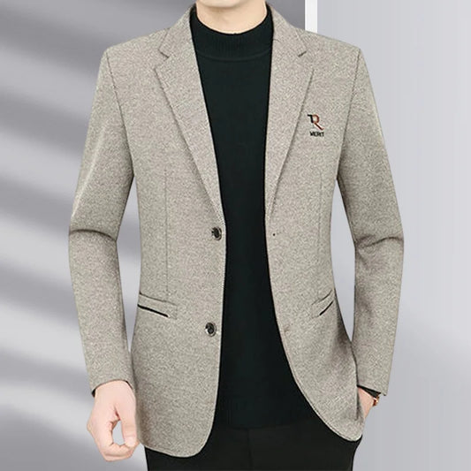 Men's Smart Casual Blazer for Middle-Aged Men – Business Suit Jacket for Spring & Autumn