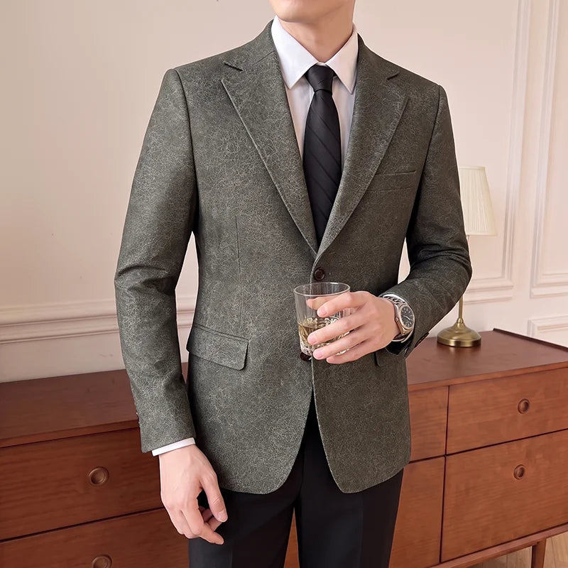 Men's Smart Casual Blazer Single Breasted Slim Fit Full Sleeve Business Formal Jacket