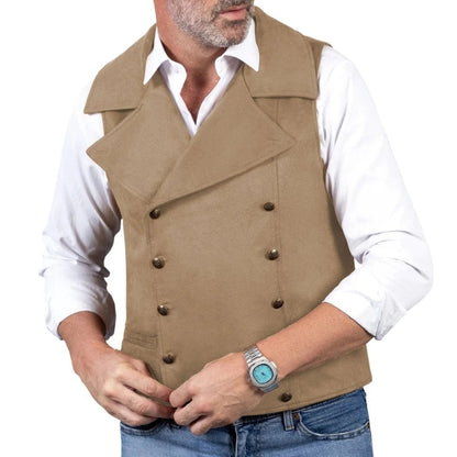 Men's Formal Vest Double Button Frosted Velvet Waistcoat for Weddings and Banquets