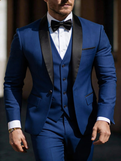 Costume 3 pièces pour homme veste gilet pantalon, Costumes de mariage d'affaires pour hommes pour bal de promo Musculaires costumes de mariage pour hommes