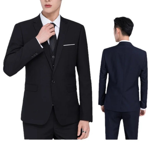 Men’s Part Suit Slim Fit 2 Piece Sets Single-Breasted Blazer Jacket Straight Leg Trouser Men Profession Business Wedding Outwear