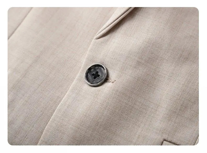 Men's Single-Breasted Blazer Smart Casual Slim Fit Jacket for Men Spring Autumn Blue Khaki Black