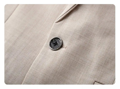 Men's Single-Breasted Blazer Smart Casual Slim Fit Jacket for Men Spring Autumn Blue Khaki Black