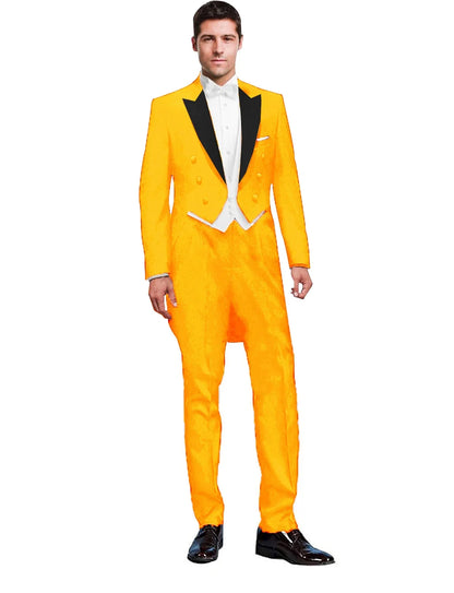 Costume 3 Pièces Solide pour Homme, Smoking de Mariage, Blazer Long, Garçon d'Honneur, Bal de Promo, Costume Masculin Tendance (Veste+Gilet+Pantalon)