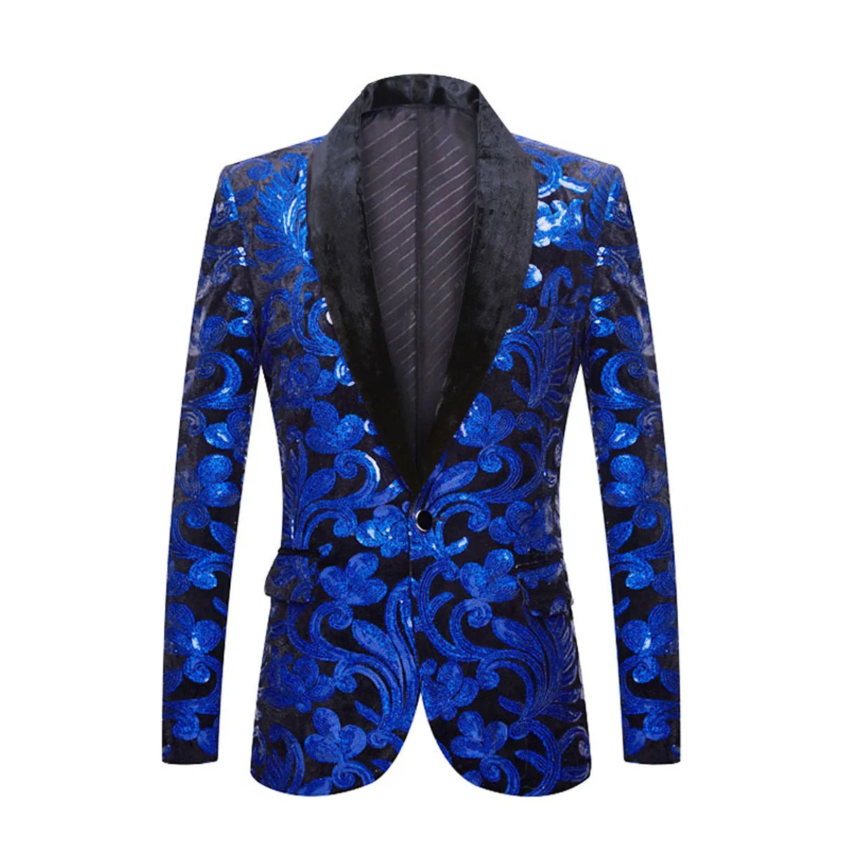 Men's Velvet Sequin Fashion Suit European And American Style Stage Clothes Handsome Trendy Clothing for Singers