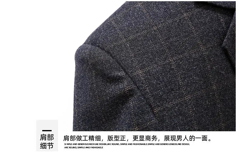 Men's Blazer Single Breasted Casual Suit Jacket for Spring Autumn