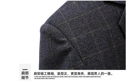 Men's Blazer Single Breasted Casual Suit Jacket for Spring Autumn