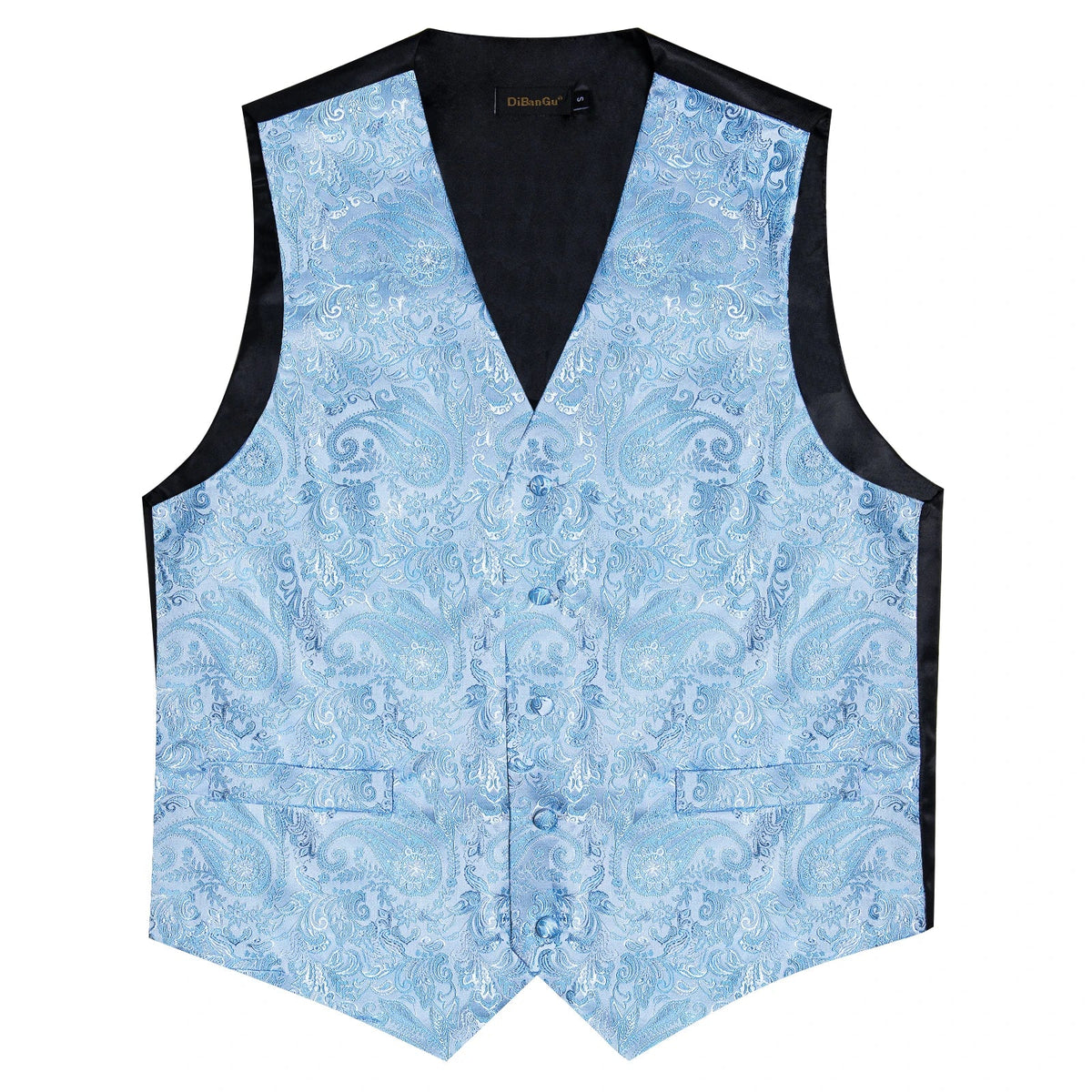 Men's Suit Vest Bow Tie Set – Formal Waistcoat with Necktie and Pocket Square for Weddings