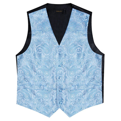 Men's Suit Vest Bow Tie Set – Formal Waistcoat with Necktie and Pocket Square for Weddings
